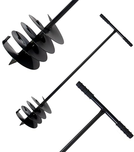 VASKO Trapano a mano da giardino, 20 x 45 x 115 cm, per fori di terra, pali di piantagione, manico ergonomico in acciaio inox