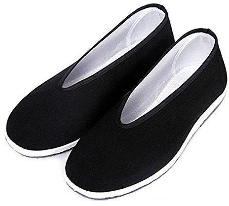 YunPeng Chinese Traditional Old Beijing Shoes Unisex Martial Art Kung Fu Tai Chi Rubber Sole Shoes Black US 10