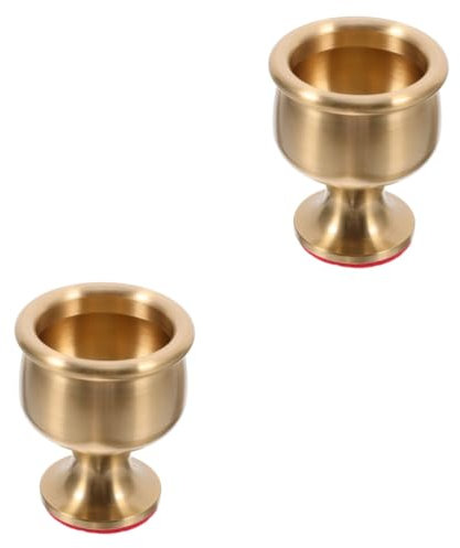 Gatuida 2pcs Brass Wine Glass Vintage Chalice Cups Martini Glasses Holy Water Bowl Embossed Shot Glasses Buddhist Offering Cup Altar Chalice Goblet Drinking Cup Water Offering Cup Holy Cup