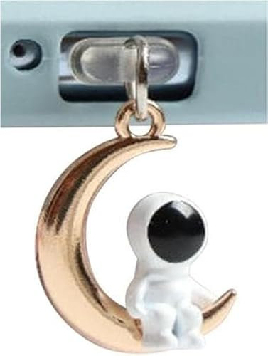 SquarezhenBo Staubschutzstecker, niedlicher Astronauten-Kopfhöreranschluss, Stopper, Kappen-Anhänger, Anti-Staub-Stecker, Kawaii-USB-Typ-C-Stecker, Handy-Anti-Staub-Stecker für iPhone-Ladeanschluss,
