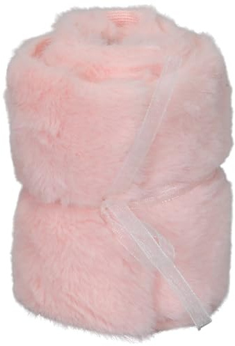 Fellband 10x200 cm in Rosa - Dekoratives Kunstfellband für kreative Deko-Ideen, Hochzeitsdeko & Geschenkverpackungen - Kuscheliger Tischläufer ideal für Bastelprojekte, Tischdekorationen