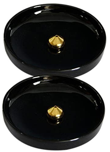 Cabilock 2piezas Quemador De Incienso Decorativo Bandeja Redonda para Discos Adorno De Incensario Decoración De Escritorio