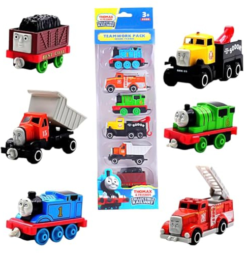 HYMBCFW Thomas Car Spielzeugauto Set, 6PCS Mini Die Cast Pull-Back Autos für Kinder