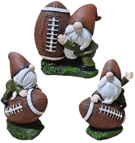 SVCEQZE Garden Gnome Statue, Garden Sports Themed Gnomes, Gnome Garden Figurines Outdoor Football Player Gnomes Sculpture for Yard Lawn Porch Patio Decor