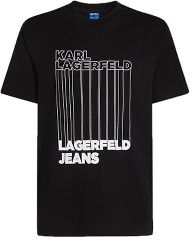 KARL LAGERFELD JEANS Regular Barcode Tee, Black, L