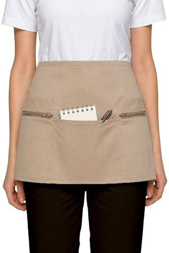 Mirabella Health & Beauty Espresso Zip Pockets Waist Apron