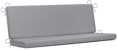PARAMAISON Cuscino Dondolo 3 Posti Maxi Cook, Sfoderabile, Antigraffio, con Laccetti, Interni od Esterni, Imbottitura 5 cm, Universale | Grigio 155x55 cm