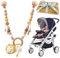 GYHWOFUL Kinderwagenkette Häkellöwe Design, Kinderwagen Spielzeug mit Glocken und Stern Perlenanhängern, Holz Kinderwagenkette Geschenk zur Geburt für Neugeborenen Mädchen Junge