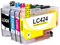 ONLYU LC424 LC 424 LC-424 Patronen Multipack Kompatible für Brother LC424 Druckerpatronen für Brother DCP-J1200W DCP-J1200WE (1 Schwarz, 1 Cyan, 1 Magenta, 1 Gelb, 4 Pack)