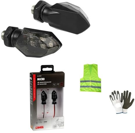 KOMPATIBEL MIT YAMAHA WR 125 X MICRO BLINKER FÜR MOTORRAD LED BLINKER ZUGELASSENE RICHTUNGSANZEIGE 12V SCHWARZ MIT RAUCHTEM LINSEL ORANGES LICHT 35X18MM