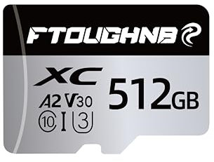 FTOUGHNB Carte SD,Cartes Micro SD 512 Go,avec Adaptateur SD Haute Vitesse pour Tablette, Appareil Photo, Drone