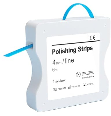 Zahn Schleifpapier Dental Polierstreifen Size Rauh - 60μm Größe der Körner - 4mm Breite - 6M/Rollen/Box, Harz Zahn Polier Interdental Schleifwerkzeug (Blau)