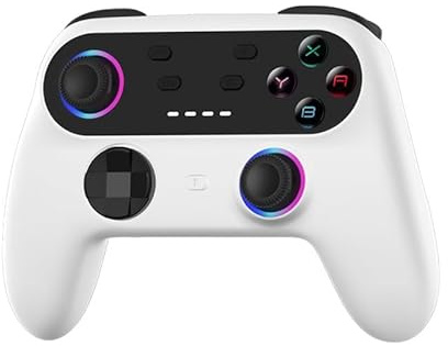 NINMORTH Manette sans fil pour Nintendo Switch HY-9017 avec boutons programmables, design ergonomique et connectivité, noir et blanc