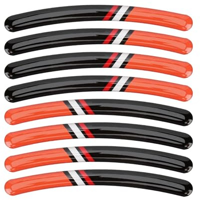 Adesivi per cerchioni Adesivi riflettenti per pneumatici moto epossidici impermeabili per auto 8 pezzi 12 x 1 cm (REPSOL)