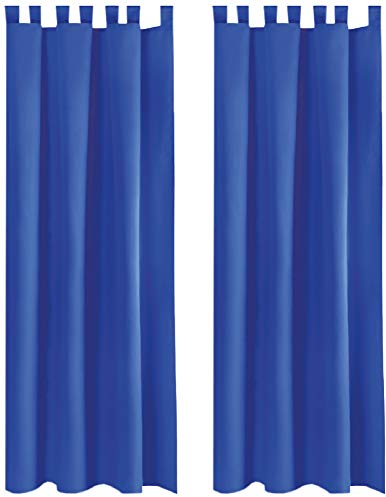 Bestlivings Blickdichte Gardine im 2er Pack mit Schlaufen (140x145 cm/Blau), in vielen Farben