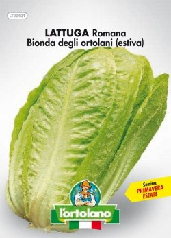 Sementi orticole di qualità l'ortolano in busta termosaldata (160 varietà) (LATTUGA ROMANA BIONDA DEGLI ORTOLANI (ESTIVA))