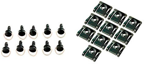 Vite e graffetta per carenatura 1/4 di giro nero, Ø 5 mm x L19 mm, per moto da 10