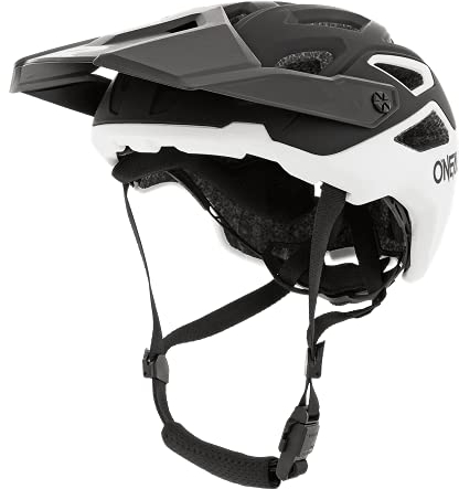 O'NEAL | Mountainbike-Helm | Enduro Trail Downhill | Schweißabsorbierendes Innenfutter, Schale aus robustem ABS | Helmet Pike Solid | Erwachsene | Schwarz Weiß | Größe S/M
