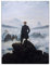 Kunstdruck Poster - Caspar David Friedrich Der Wanderer über dem Nebelmeer 30x40 cm ca. A3 - Alte Meister Bild ohne Rahmen