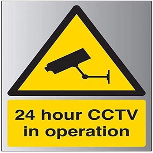 V Safety 24 Hour CCTV In Operation Sign - 150mm x 200mm - 1.6mm Alu Rigid Plastic