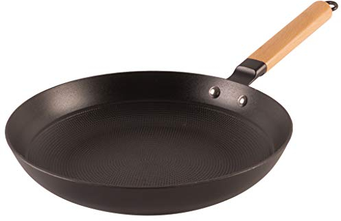 Cuisine Romefort | Emaillierte Gusseisenpfanne Light: robust & leicht mit Holzgriff | Bratpfanne mit Wabenboden | Alle Herdarten inkl. Induktion (28cm / nur 1,8kg)