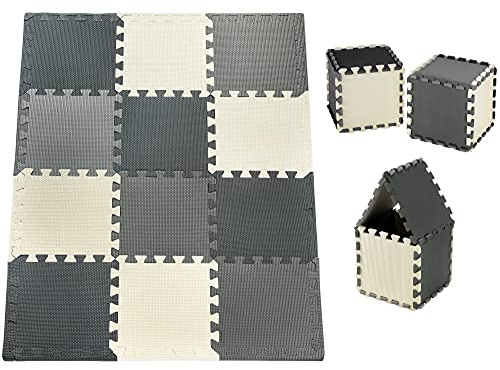 Moby-System Puzzlematte für Babys, 30 cm x 30 cm x 1.2 cm, Spielmatte, geruchlos, Matte große, Puzzle Matte für Jungen & Mädchen, Spielmatte, geruchlose Krabbelmatte