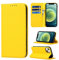 Copmob Phone Case iPhone 13,Flip Genuine Leather Wallet Case,[4 Slots][Magnetic closure][With Lanyard],Protective Cover Case for iPhone 13 - Yellow