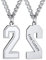 ChainsHouse Edelstahl Nummer Anhänger 2 Halskette Charm Sportnummer Anhänger Kette Edelstahl Glükszahl Kette für Valentinstag Weihnachten Geburtstag