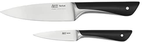 Tefal Jamie Oliver K267S255 Lot de 2 couteaux de cuisine en acier inoxydable allemand Noir