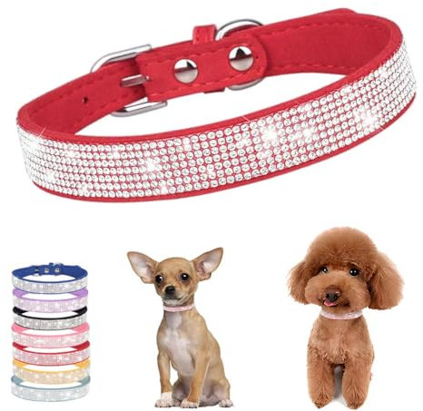 Hundehalsband für kleine Hündinnen, Strass-Hundehalsband, glitzernd, niedlich, glitzernd, Schmuck, Katzenhalsband für XXS, XS, S, M, L, Mädchen, Prinzessin, Haustiere, Welpen, Kätzchen