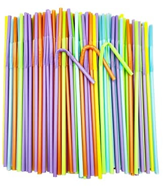 100% biologisch abbaubar Strohhalm, 26cm PLA Strohhalm,Weiß trinkhalme 100 Stück wiederverwendbar, Umweltfreundlich & nachhaltig,ideal auch für Kinder (color)