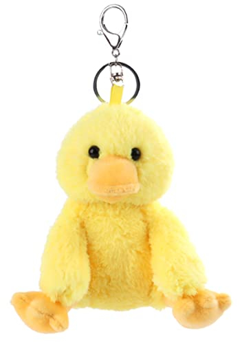 Apricot Lamb–Süßer gefüllter Ente Schlüsselanhänger 15 cm – Ente Kuscheltieranhänger mit Schlüsselring für Schlüsselband, Schlüsselbund & Schlüsselhalter–für Kinder–Schultütenanhänger(gelb)