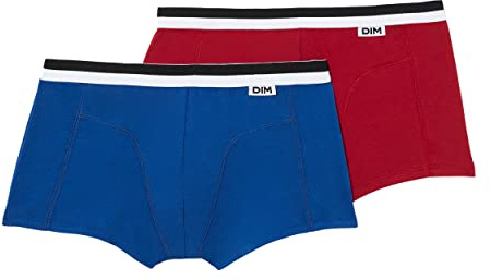 DIM Pack-2 Boxers Basic Breathable Fabric D05H2 for Men Blue Red