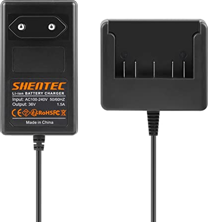 Shentec Chargeur de batterie au lithium 36 V pour Bosch Rotak 32 LI 34 LI 37 LI 43 LI 1600Z0003C
