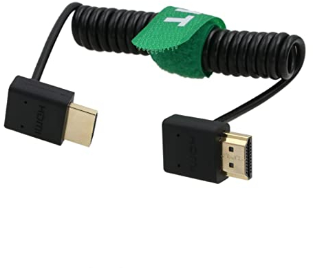 HangTon Cable HDMI 4K 8K 60p UHD enrollado para ATOMOS Shinobi Portkeys BM5 FEELWORLD Blackmagic Video Assist 4K Monitor Sony FX9 Canon EVA1 Cámara Tipo A HDMI 2.1