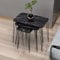 [en.casa] Beistelltisch-Set Rudkøbing Satztisch 3er Set Schwarze Marmor-Optik Wohnzimmertisch mit eckiger Tischplatte Hairpinlegs Metall Sofatisch