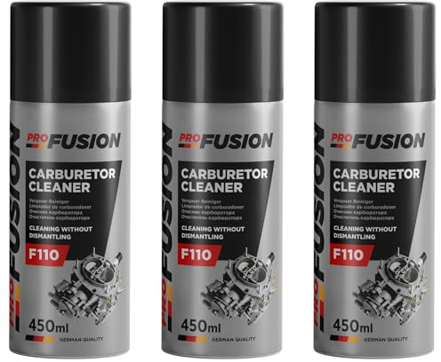 ProFusion Limpia Carburadores Pack de 3 - Carburetor Cleaner - Elimina los Depósitos de Carbono, Polvo y Alquitrán - Aditivo para Limpiar Válvula EGR - 450 ml