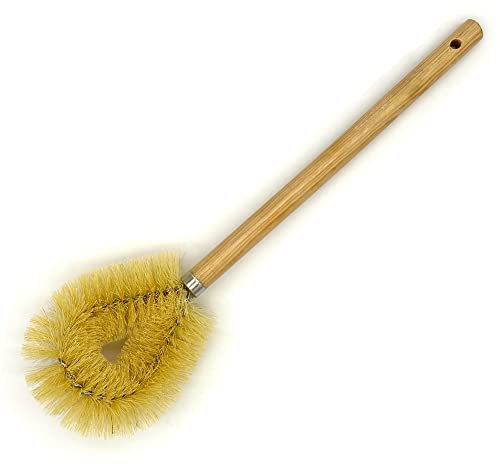Rocky Mountain Goods All Natural Toilet Brush - Tampico Bristles - Made in The USA - 12 Wooden Handle - Plastic Free - Eco Friendly - Biodegradable - 17 Total Length