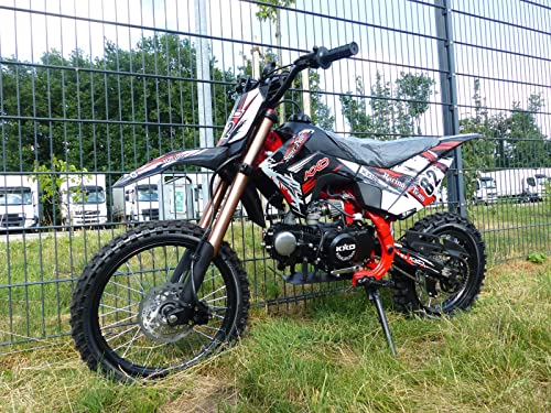 RV-Parts 125ccm Dirtbike Cross Bike Pocketbike KXD 609 4 Takt 4 Gang Manuel 17/14 Rot