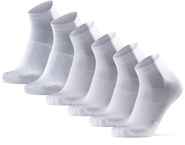 DANISH ENDURANCE Kurze Fahrrad Socken, Sommer Rennrad Socken, Gepolstert, Unisex, für Herren & Damen, 3 Paar, Mehrfarbig (1x Weiß, 2x Weiß/Schwarz), 43-47