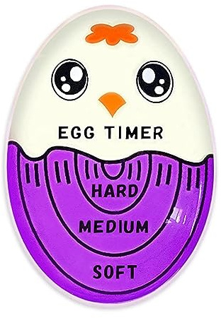 Egg Timer for Boiling Eggs Color Changing Cooking Egg Timer Changes Color When Done Soft Hard Boiled Egg Changing Egg Timer Thermometer Mini Indicator Timer Kitchen Gadgets Purple