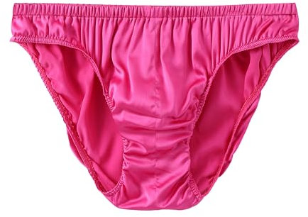 SilRiver Slip de bikini en satin de soie pour homme, Rose/violet, S