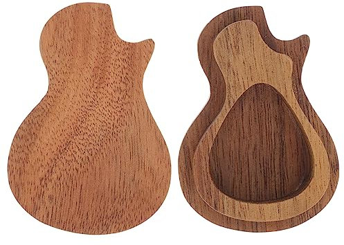 DEARMAMY Guitar Pick Punch 1 Pcs Guitar Pick Box Wood Guitar Pick Holder Guitar Shaped Guitar Pick Box Guitar Pick Storage Box Guitar Picks Accessories for Guitarist Boyfriend Husband