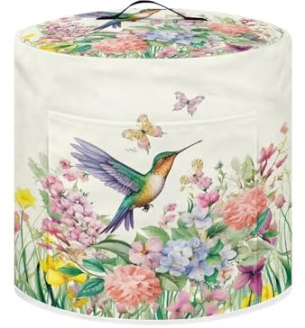 TODIYADDU Hummingbird Floral Air Fryer Cover Dust Cover Butterfly Daisy Instant Pot Pressure Cooker Cover Compatible with Most Kitchen Appliances Exquisite Instant Pot Pressure Cooker Accessories