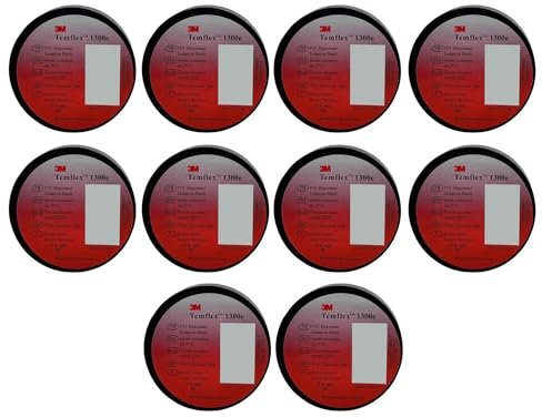 huzur elektrik Schwarzes Elektroband | Elektrisches Isolierband für Kabelbäume im Innenbereich | Hochwertiges Vinyl, verschleißfest, feuchtigkeitsbeständig, korrosionsbeständig, alkalisch (10, Black)