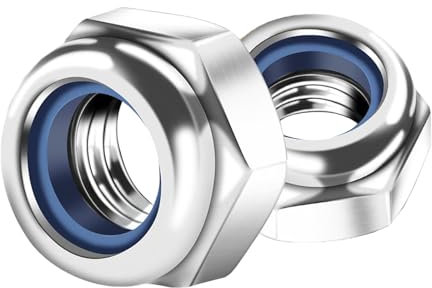 30 Stück Sechskantmuttern M6, Sicherungsmuttern Edelstahl A2 V2A, Selbstsichernde Muttern, Stopmuttern, Kontermuttern Set