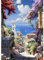 MEIYUDA Diamond Painting Erwachsene Diamant Bilder Straßenszenerie, 5D DIY Diamant Painting Bilder Diamond Painting Set Die Treppe zum Meer, Bastelset Erwachsene Kinder für Home Wand Décor 30x40cm