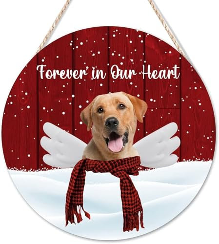 Willkommensschild mit Aufschrift Lab Pointer Dog Forever in Our Heart, rundes Holzschild Hello Winter, klassische Wandkunst, Hängedekoration für den Innenbereich, Urlaub, Zuhause, Klassenzimmer,