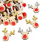 BOFUNX 24 Stücke Rentier Holzdeko Mini Weihnachten Streudeko Selbstklebend Elch Klein Holz Konfetti für Deko Tischdeko DIY Handwerk