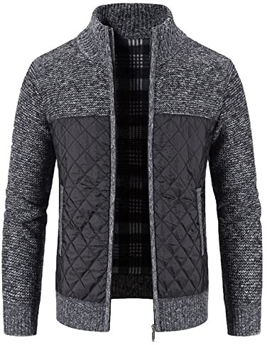 vejtmcc Giacca da uomo per le mezze stagioni, per il lavoro, sottile, per il tempo libero, invernale, impermeabile, calda piumino, leggermente foderata, colletto alto con cerniera, giacca invernale,